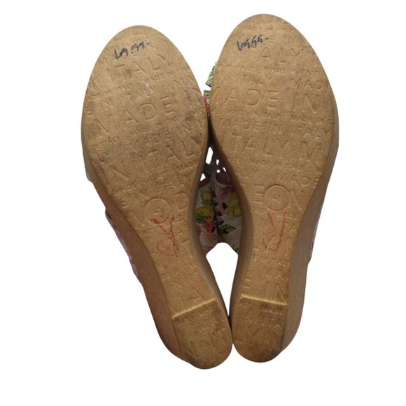 Spring Step Viniko Floral Leather Open Toe Wedge Slide Sandals Womens 41 US 10 - Picture 10 of 13